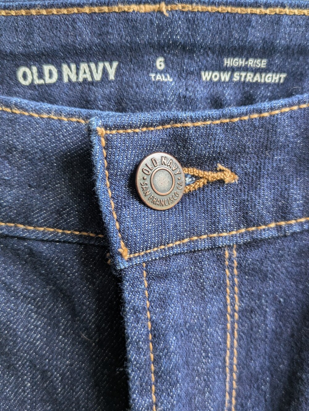 Old Navy WOW Dark Indigo Denim Straight Jeans Size 6Tall